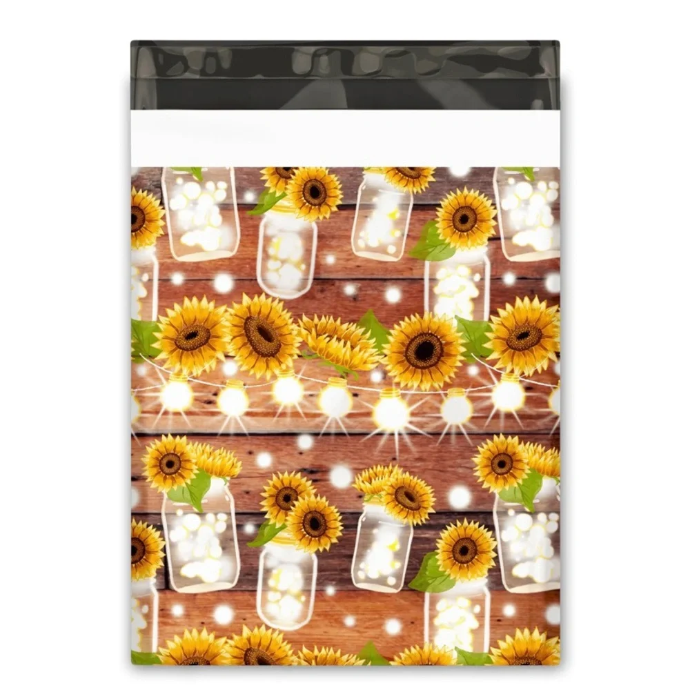 (50) Sunflower Mason Jar Poly Mailers 10”x13” - Picture 2 of 2